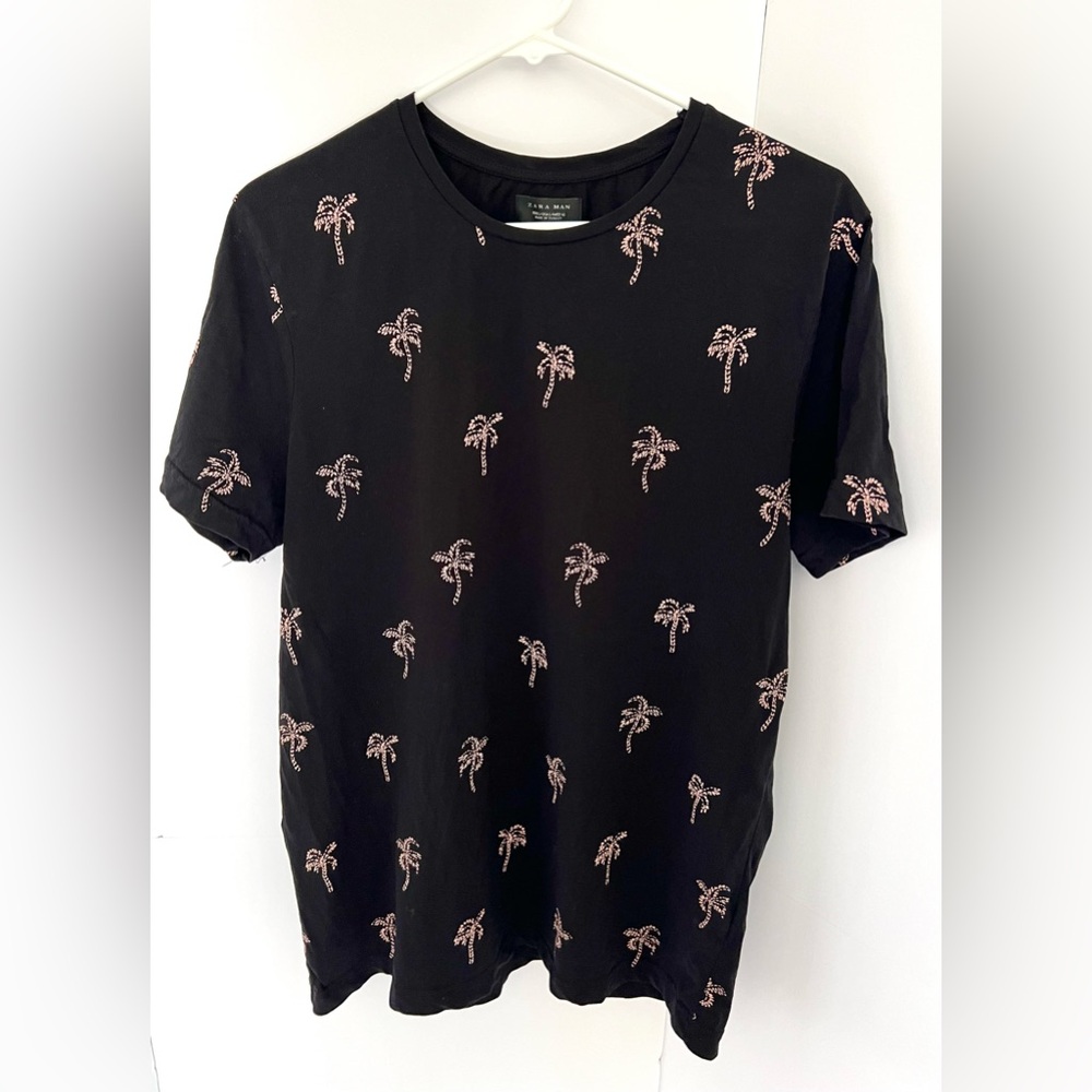 ZARA Man Palm Tree Tee Shirt, L